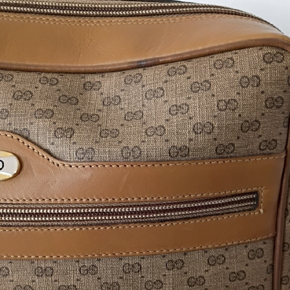 Vintage Gucci GG Plus Brown Leather Crossbody Bag Purse Authentic vintage 70s 80 - Picture 4 of 16